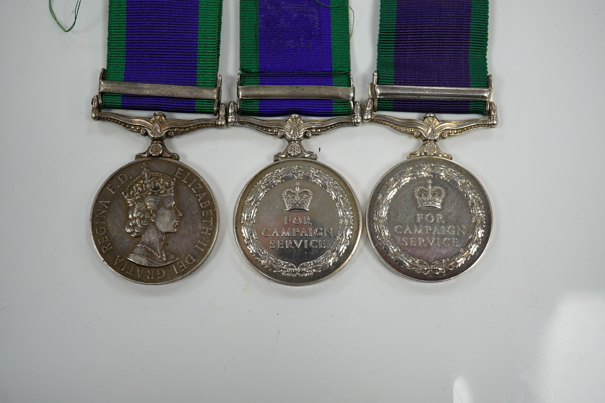 Three ERII Campaign Service Medals